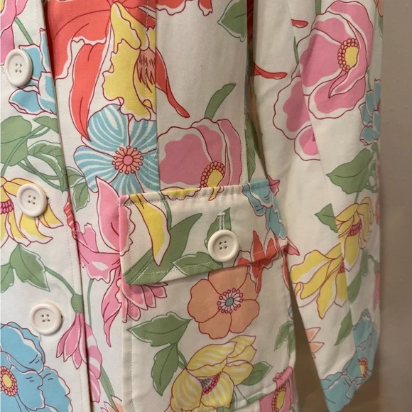 100% Cotton Women's Coat with Floral Design - Picture 8 of 8